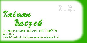 kalman matzek business card